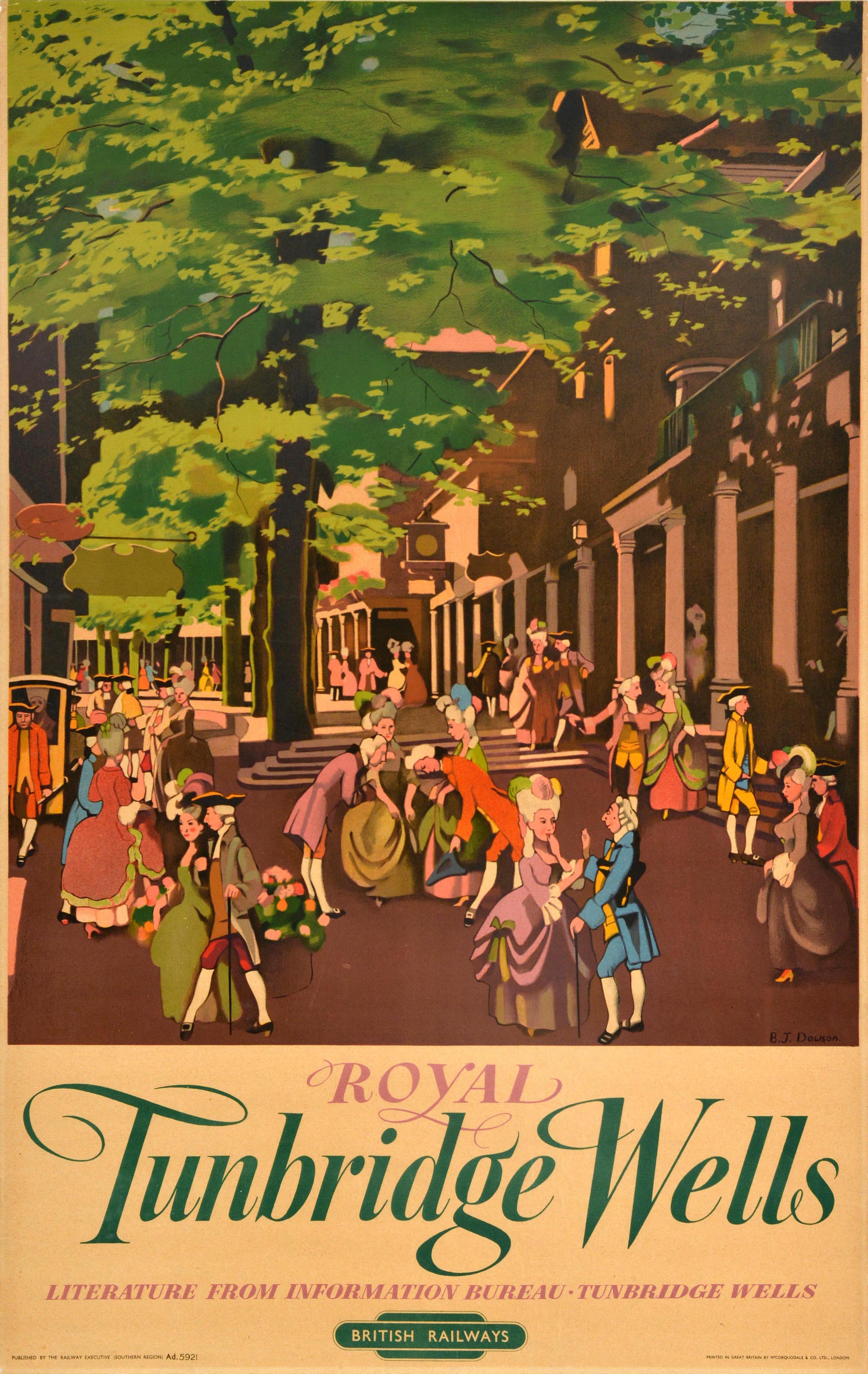 Unknown Print – Original Vintage British Railways Zugfahrt Poster Royal Tunbridge Wells
