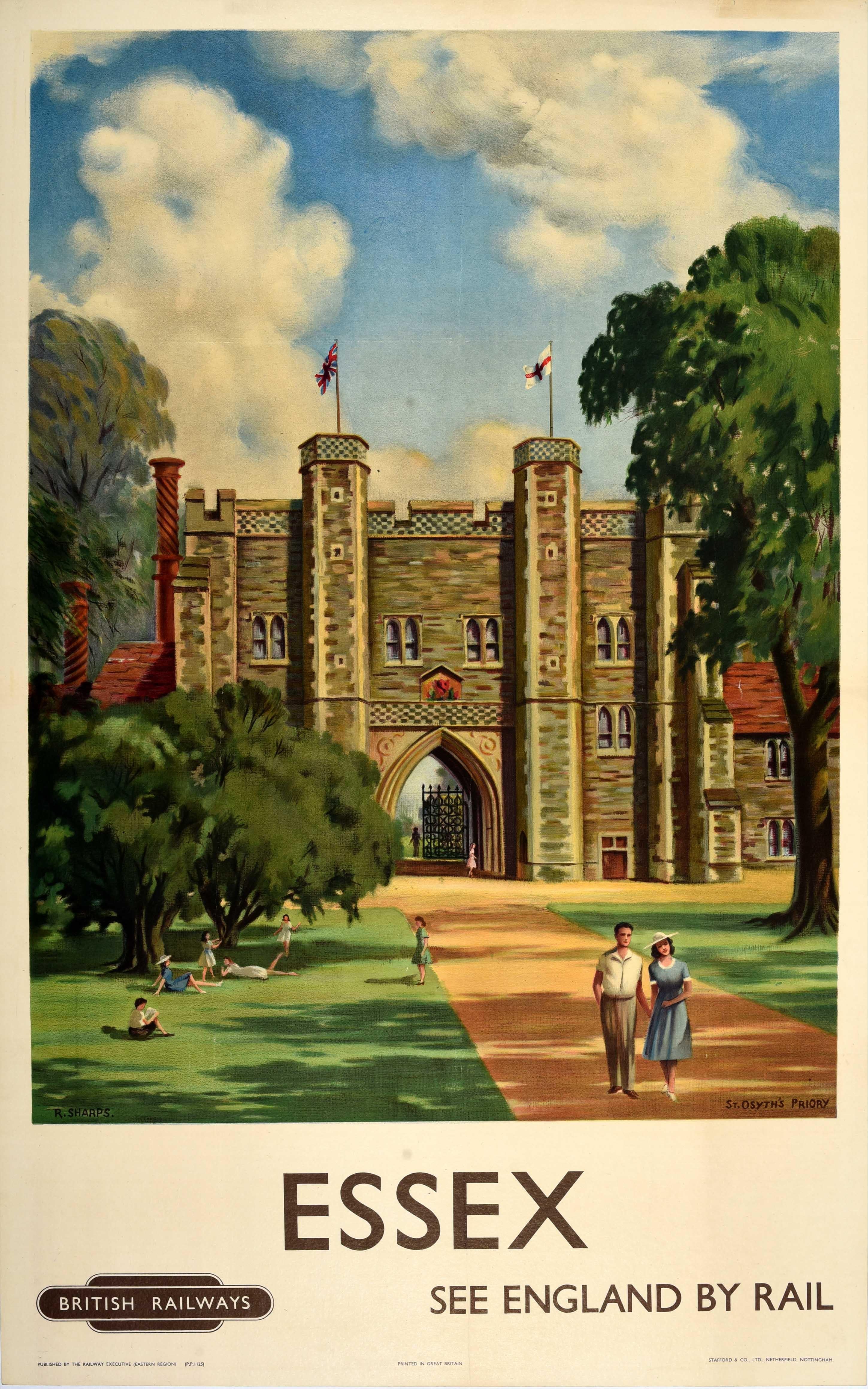 Unknown Print – Original Vintage British Railways Reiseplakat Essex St Osyth's Priory England