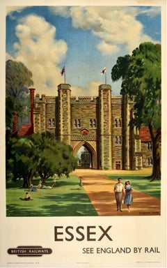 Original Vintage British Railways Travel Poster Essex St Osyth's Priory England