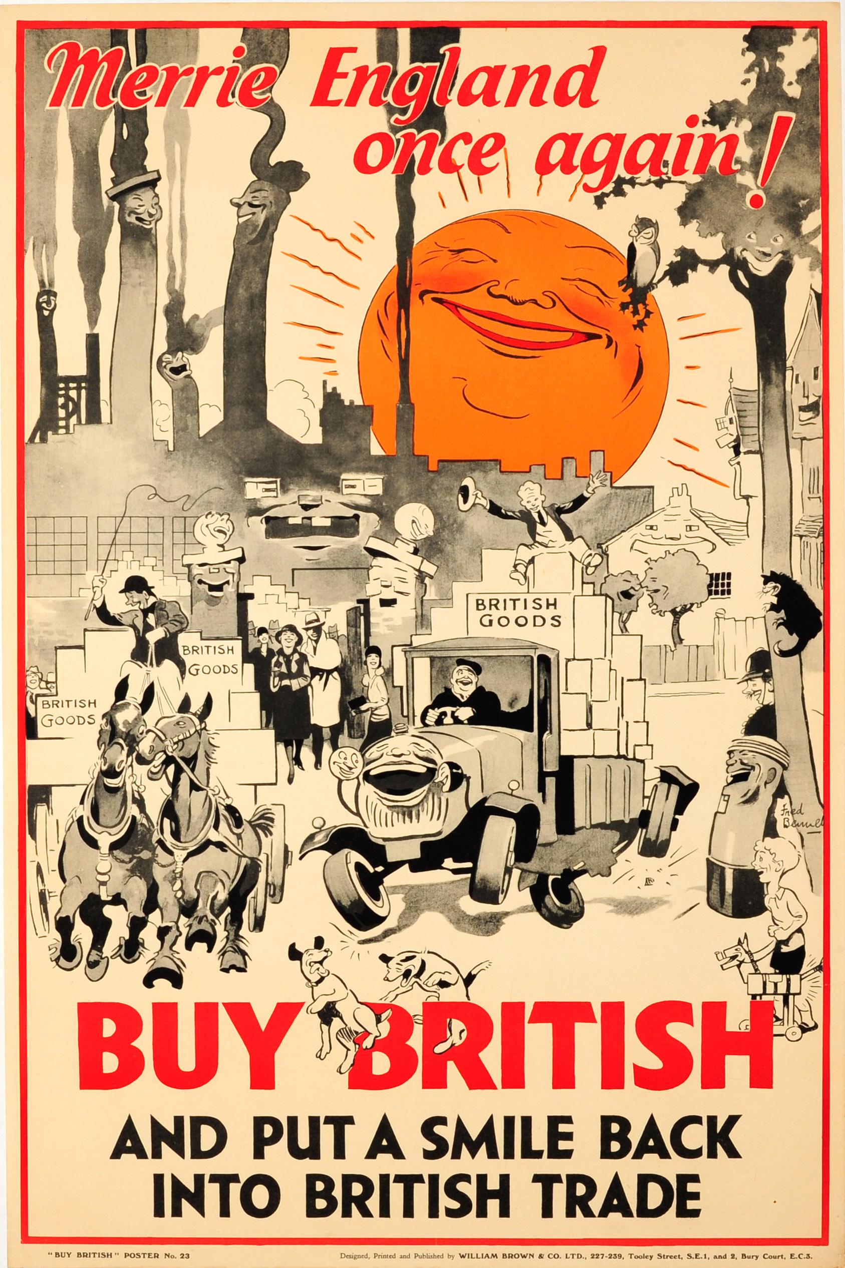 Unknown Print - Original Vintage Buy British Poster - Merrie England Once Again! - British Trade