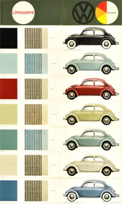 Original Retro Car Advertising Poster Volkswagen Limousine VW Automobile Retro