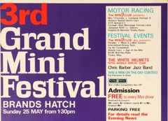 Original Vintage Car Poster Grand Mini Festival Brands Hatch Mod Sixties Design