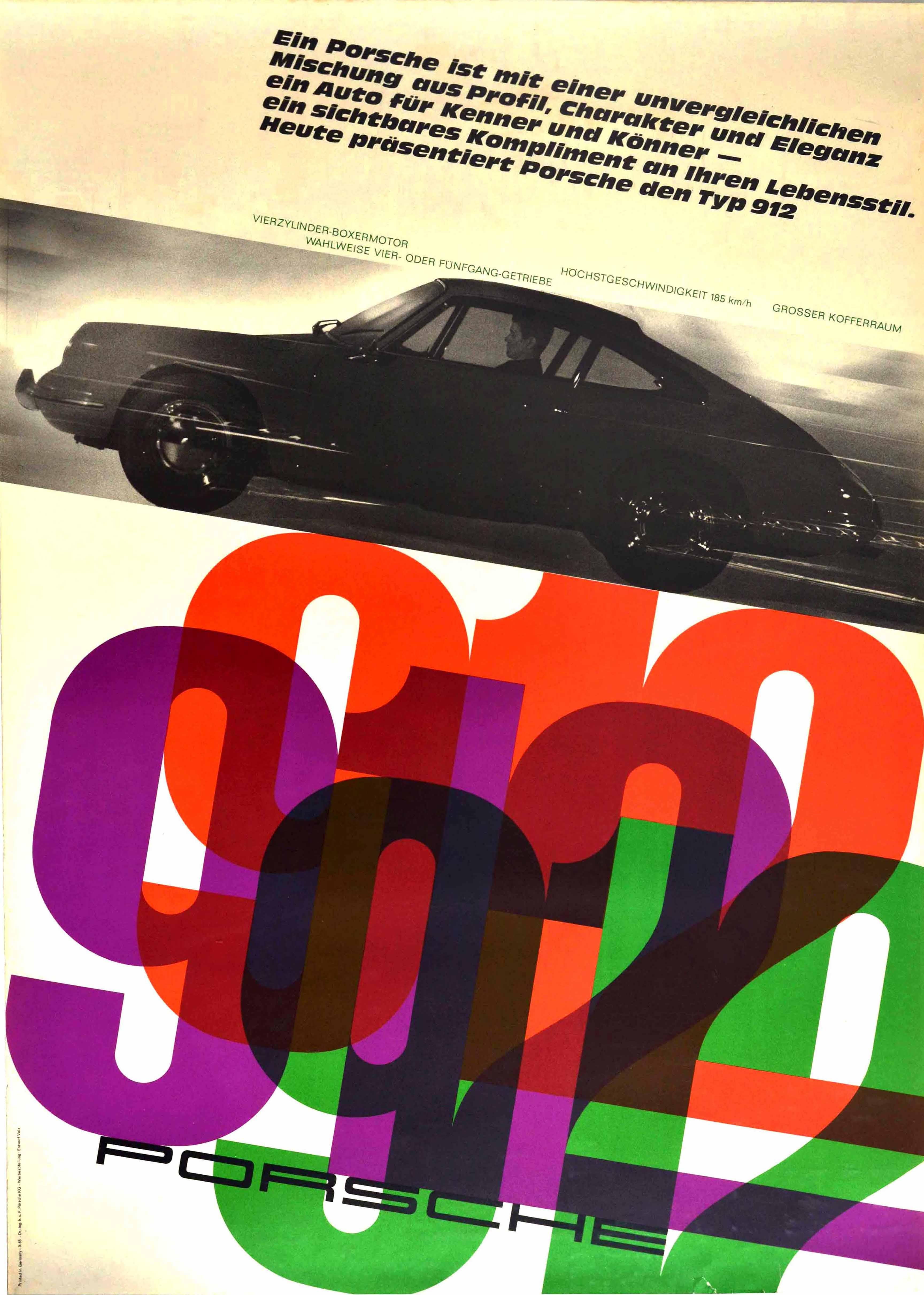 Print de Unknown - Póster Original de Coches de Época Porsche 912 Carácter Elegancia Tu Estilo de Vida Actual