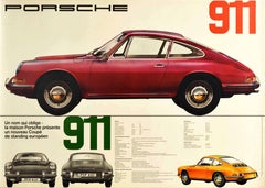 Original Vintage Car Poster Un Nom Qui Oblige Porsche 911 Auto Dealer Showroom