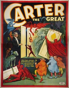 Poster magico originale d'epoca di Carter il Grande, Do the Dead Materialize oversize