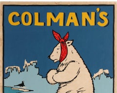 Original Vintage Colman's Mustard Advertising Poster Polar Bear Seal Cold Cure