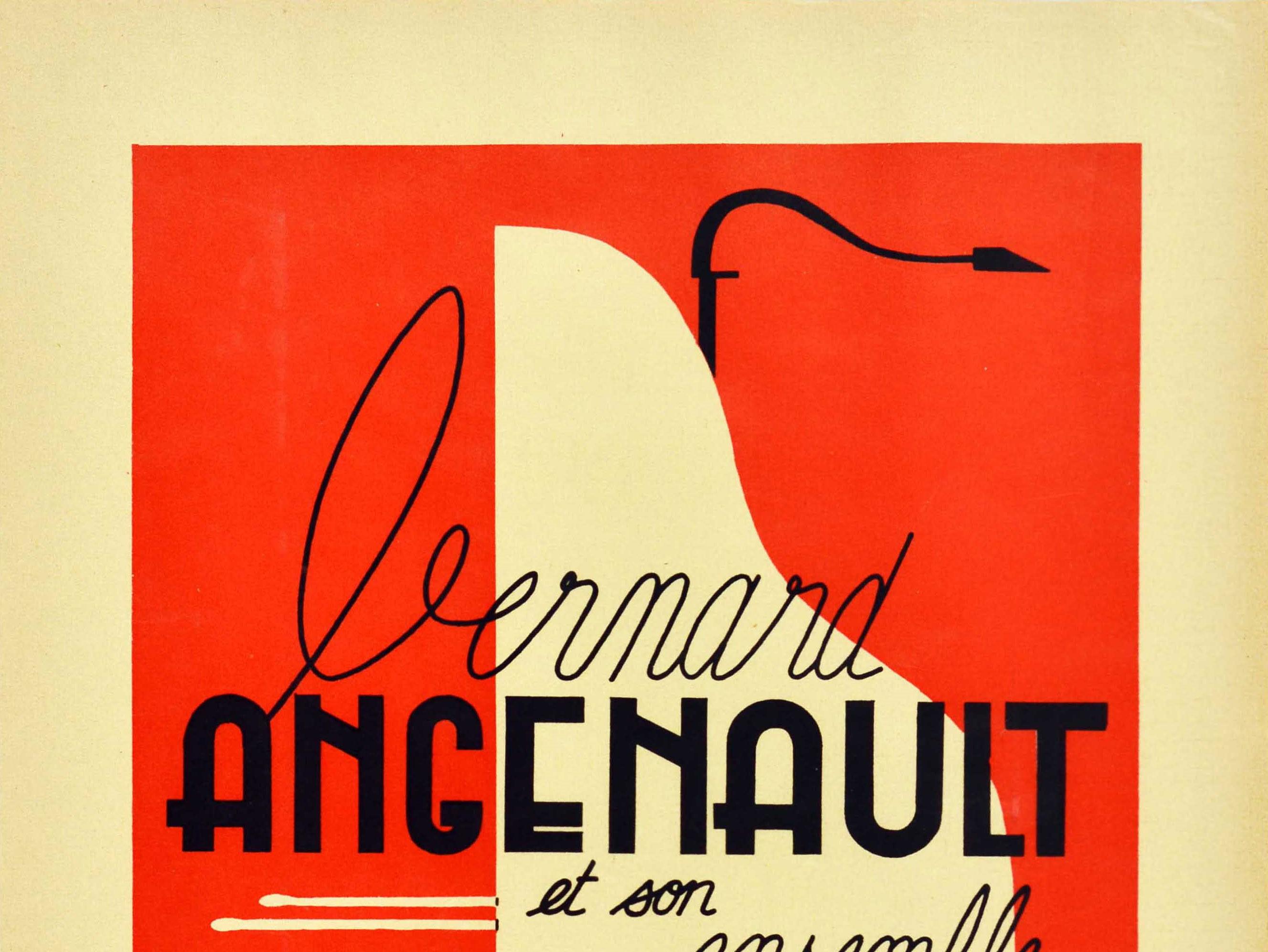 Original Vintage Concert Poster Bernard Angenault Et Son Ensemble Musical Show - Print by Unknown