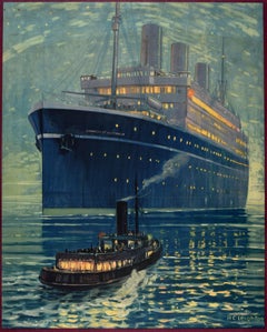 Original Vintage Cruise Ship Travel Poster Canadian Pacific Empress Of Australia