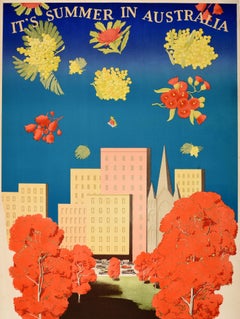 Original Vintage Cruise Travel Poster Orient Line Australia Art Deco Summer