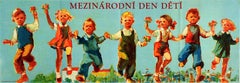 Original Vintage Czech Poster International Children's Day Mezinarodni Den Deti