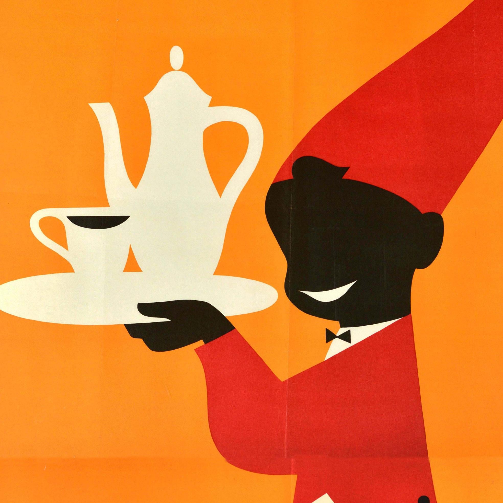 Original Vintage Drink Advertising Poster Meinl Kaffee Coffee Fez Hat Design Art - Print by Unknown