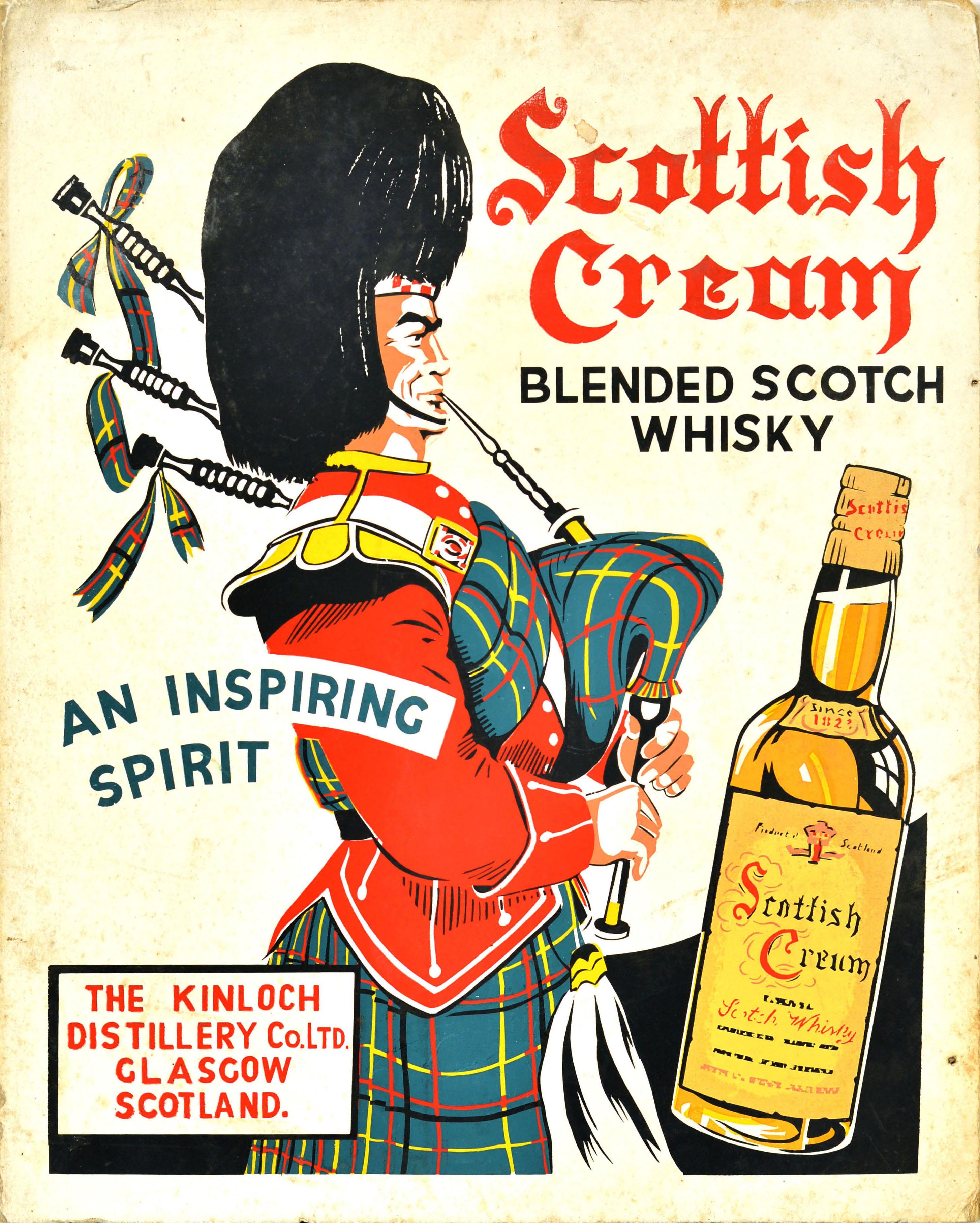 Unknown Print - Original Vintage Drink Advertising Poster Scottish Cream Blended Scotch Whisky