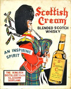 Original-Vintage-Werbeplakat, schottisches, cremefarbenes, schottisches Whiskygefäß
