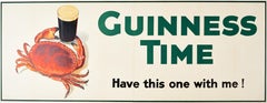 Original Vintage Drink Poster Guinness Time Have This One With Me Crab Design