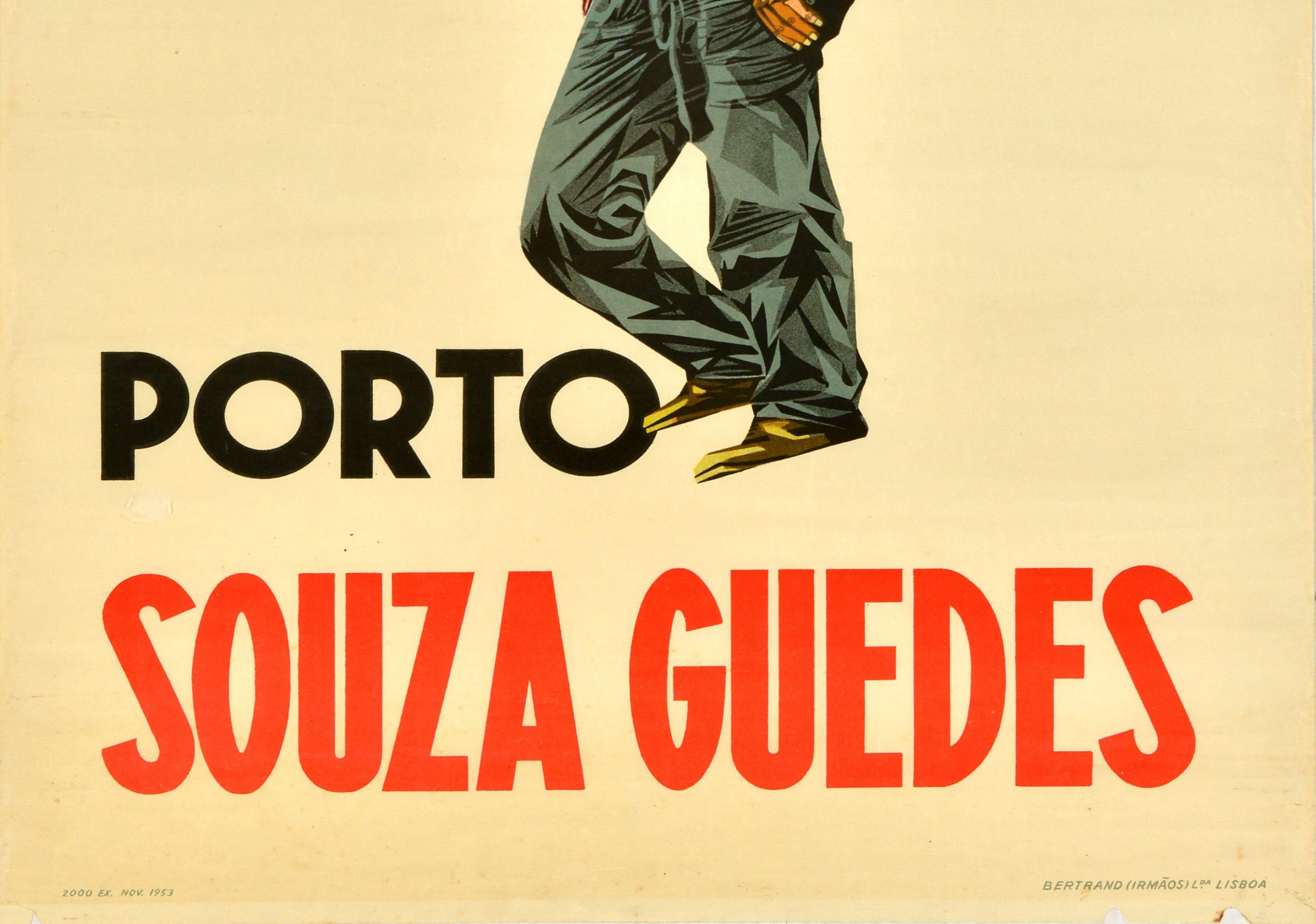 Poster originale d'epoca per bevande Porto Souza Guedes Porto Vino Pubblicità Portogallo - Print Arancia di Unknown