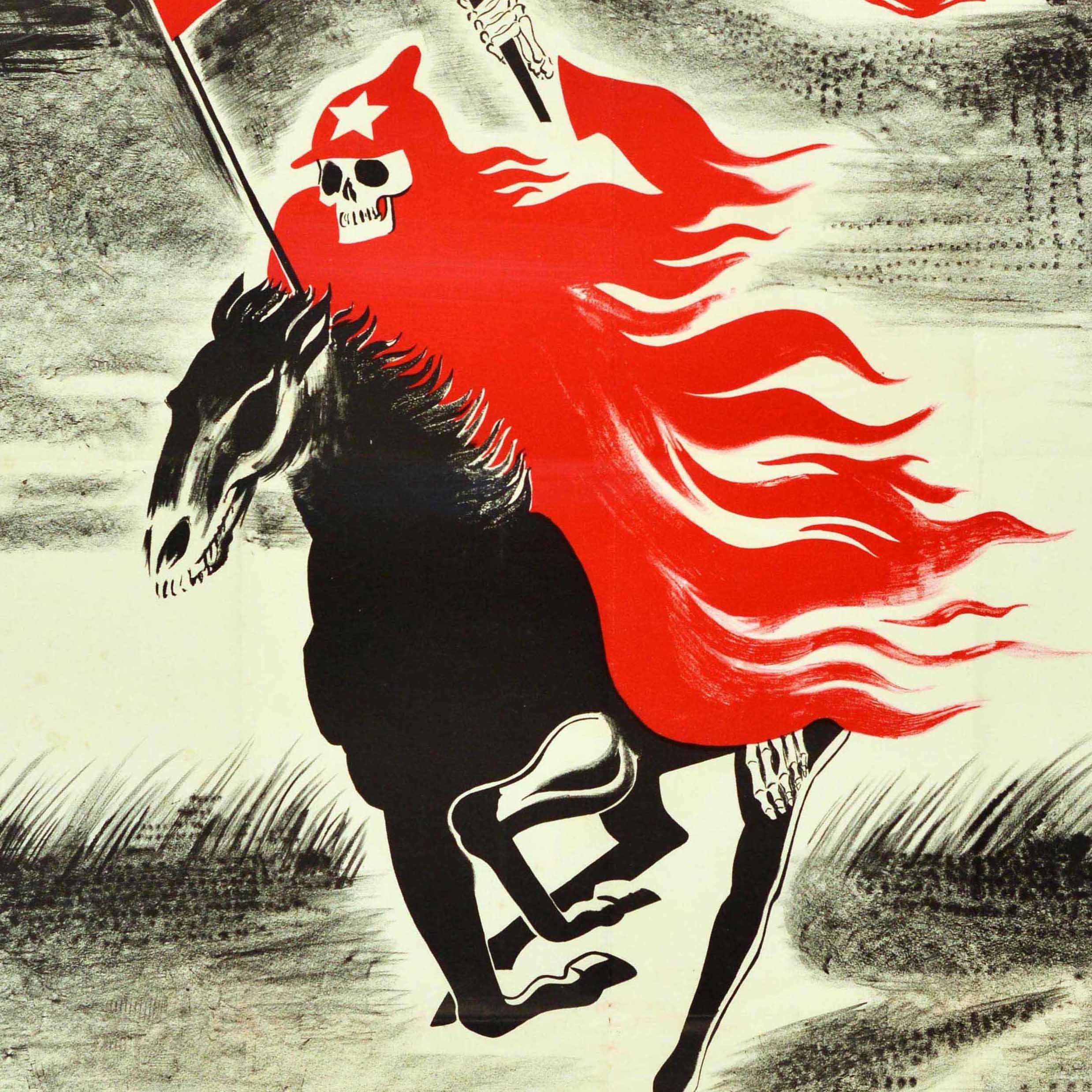 Original Vintage Dutch Election Propaganda Poster Communism Terror And Slavery - Print by Unknown