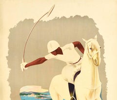 Affiche de voyage vintage d'origine de Brioni, Italie, Polo, Voile, Golf, Sport, Design