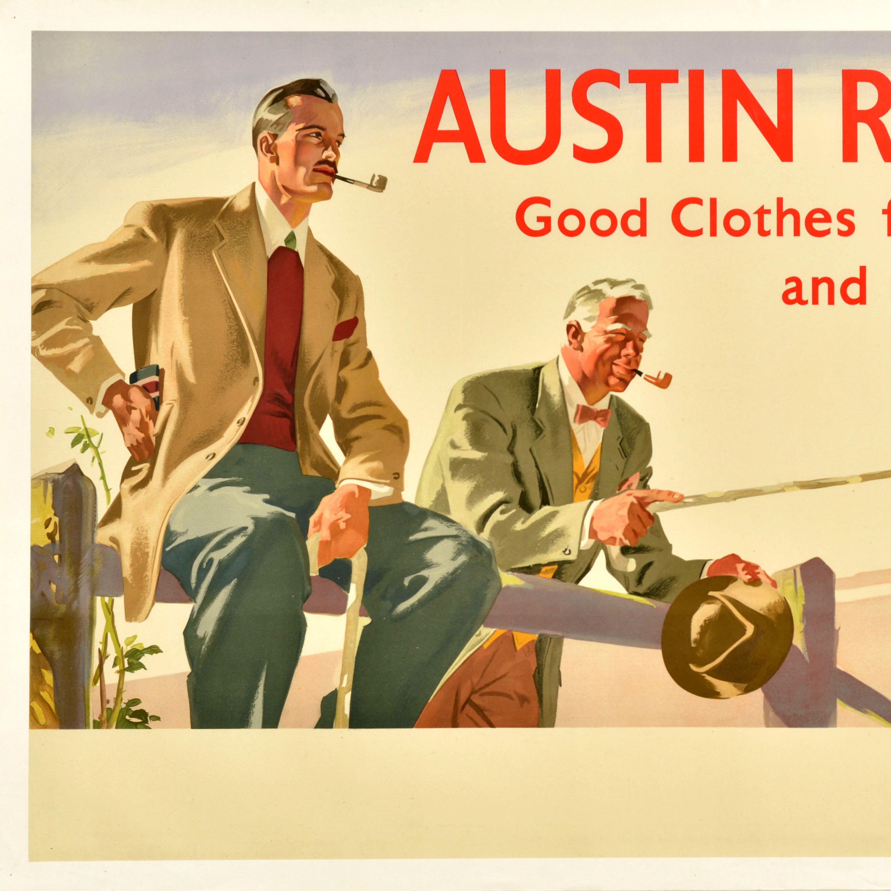 Original Vintage-Werbeplakat, Mode, Austin Reed Good Clothes, Design, Kunst (Orange), Print, von Unknown