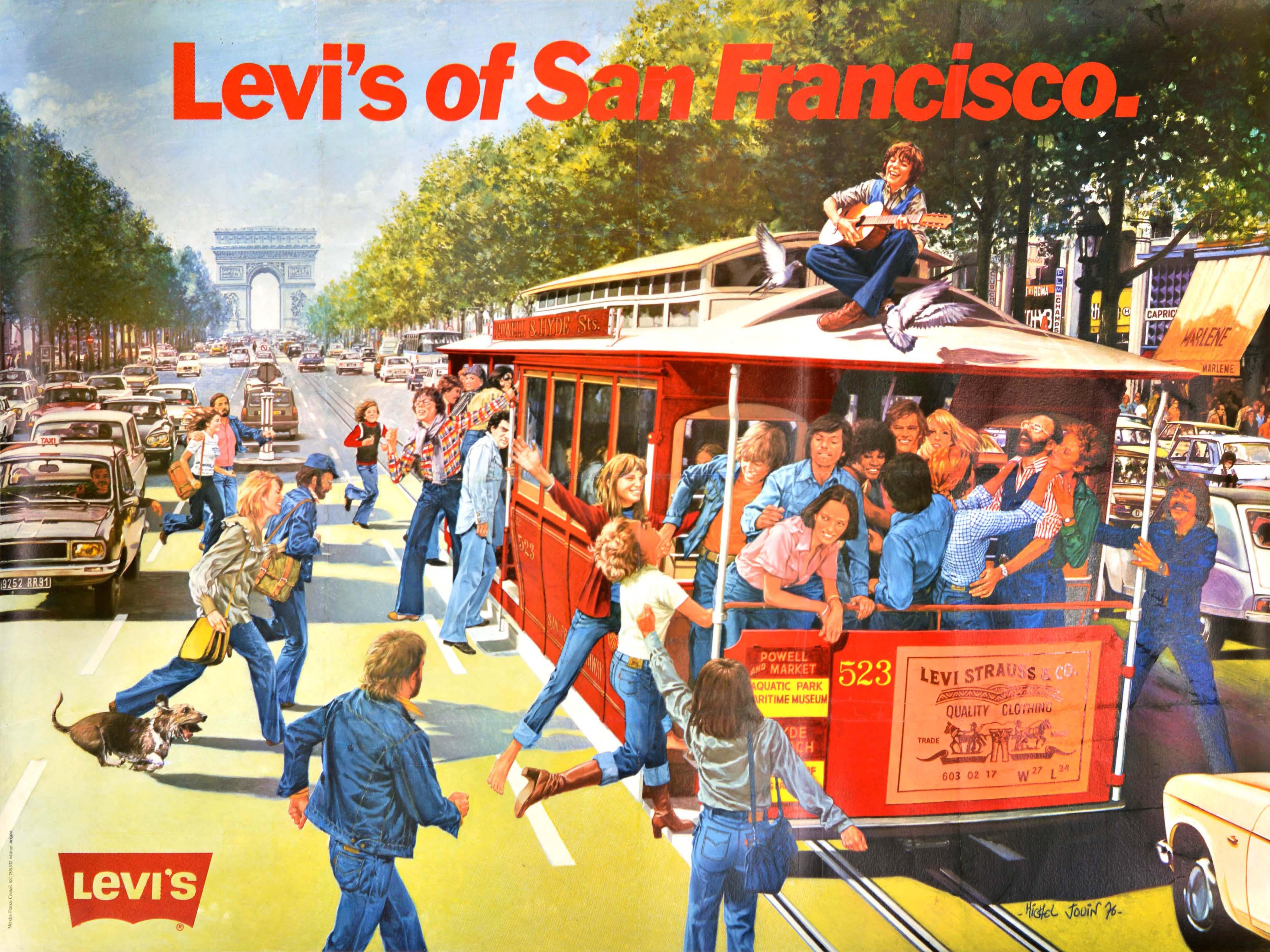 Unknown Print - Original Vintage Fashion Advertising Poster Levis Of San Francisco Jeans Denim