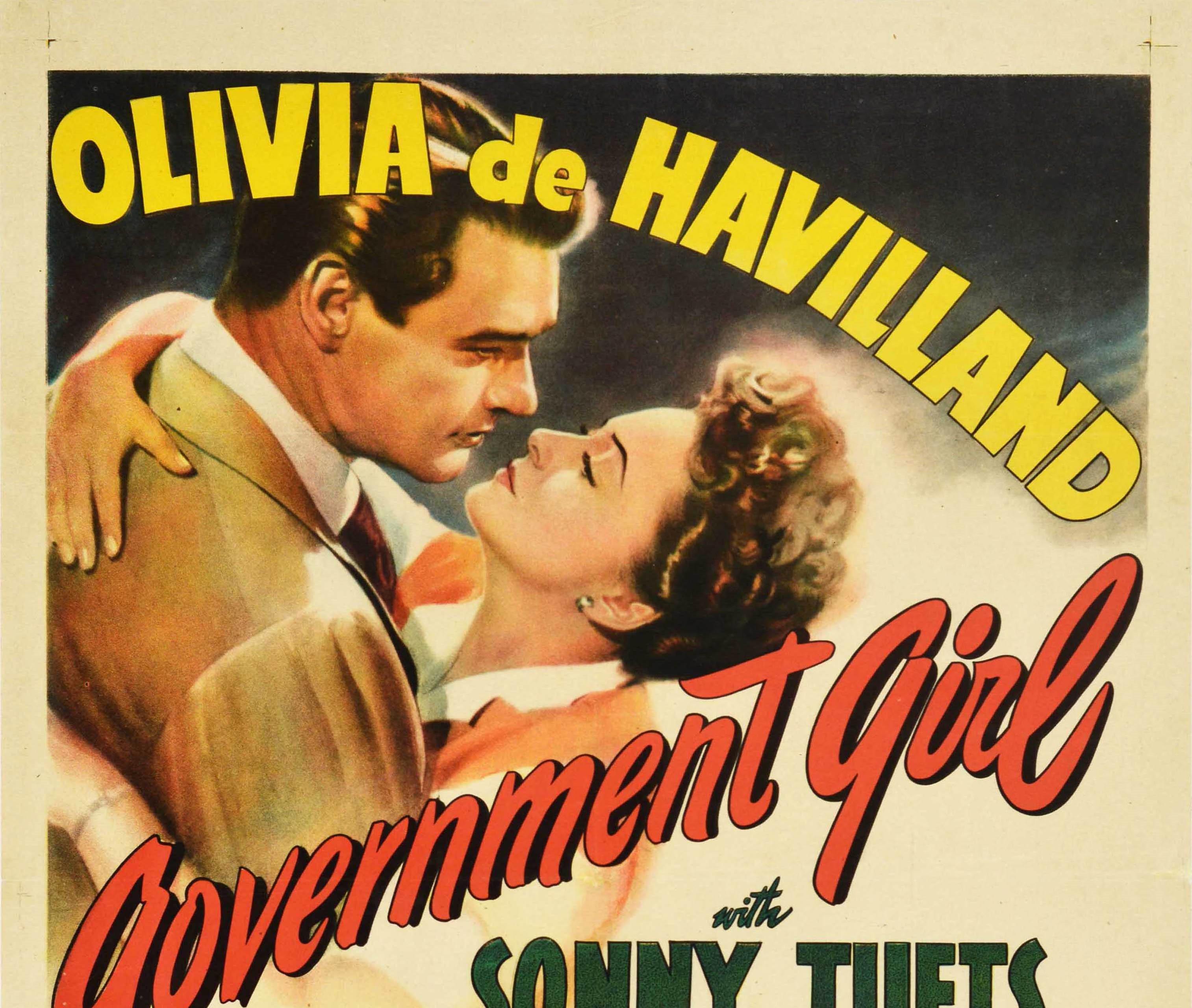 Original Vintage-Filmplakat für Government Girl Olivia De Havilland Sonny Tufts, Original – Print von Unknown