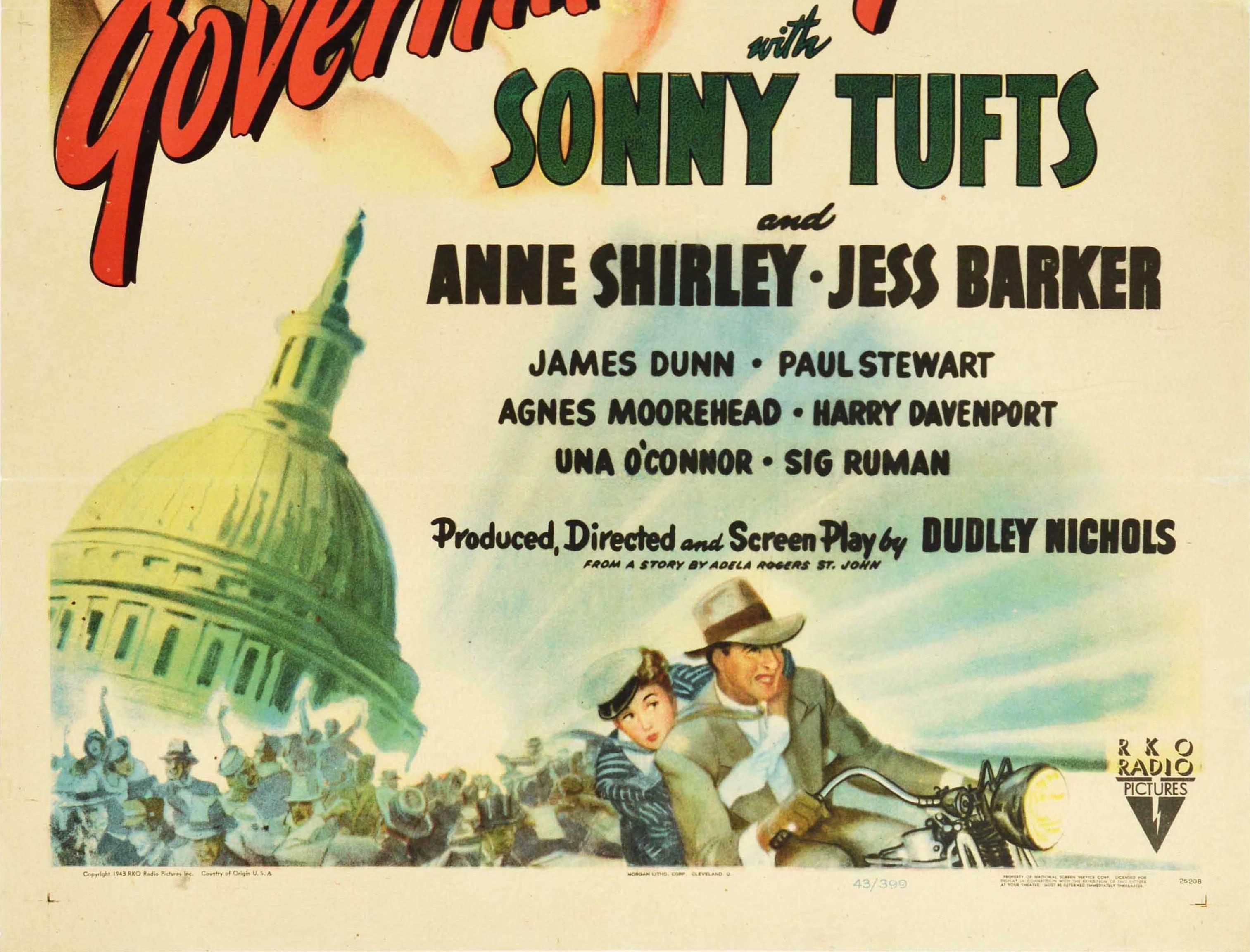 Original Vintage-Filmplakat für Government Girl Olivia De Havilland Sonny Tufts, Original (Beige), Print, von Unknown