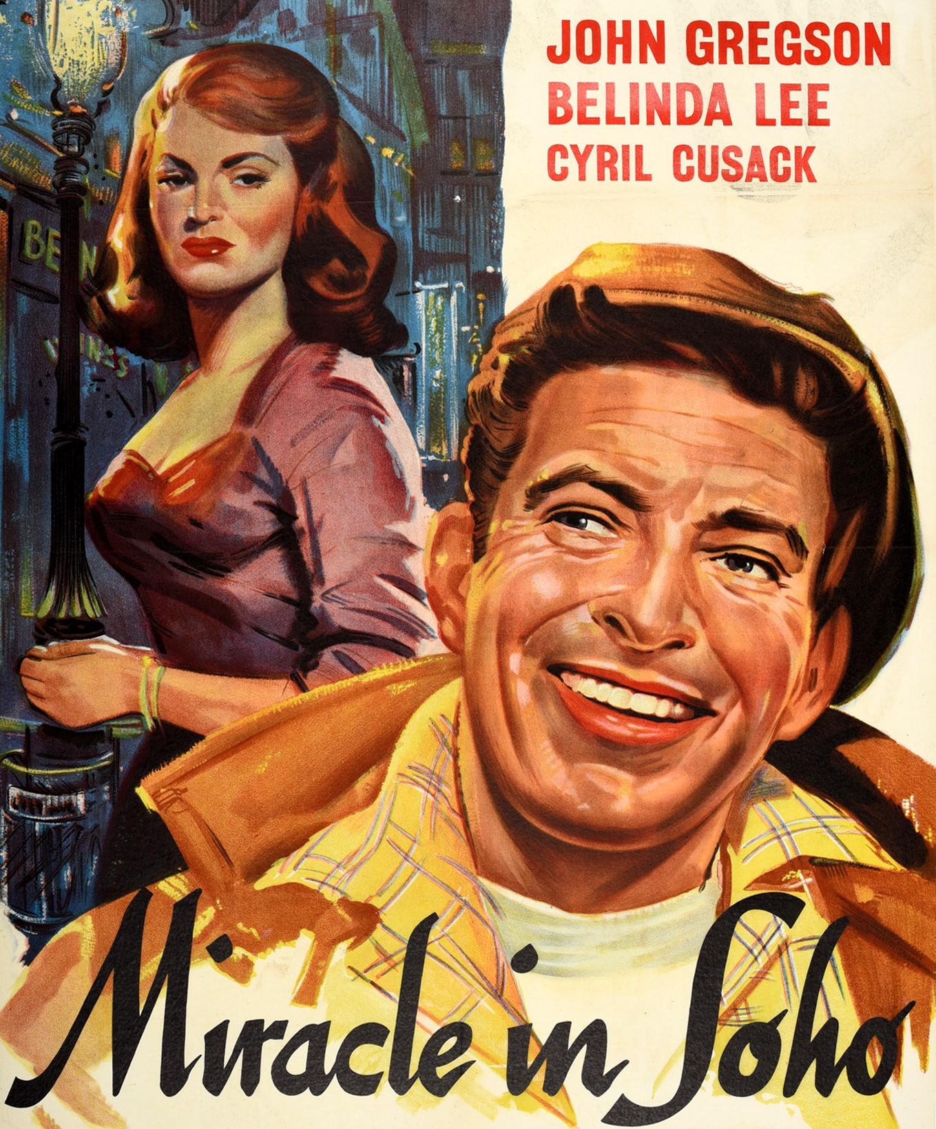 Póster Original Vintage de Milagro en el Soho Londres Drama Romántico Arte Cinematográfico - Print Beige de Unknown