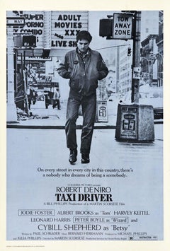 Affiche vintage d'origine du film pour Robert De Niro - Taxi Driver Scorsese - Guerre du Vietnam