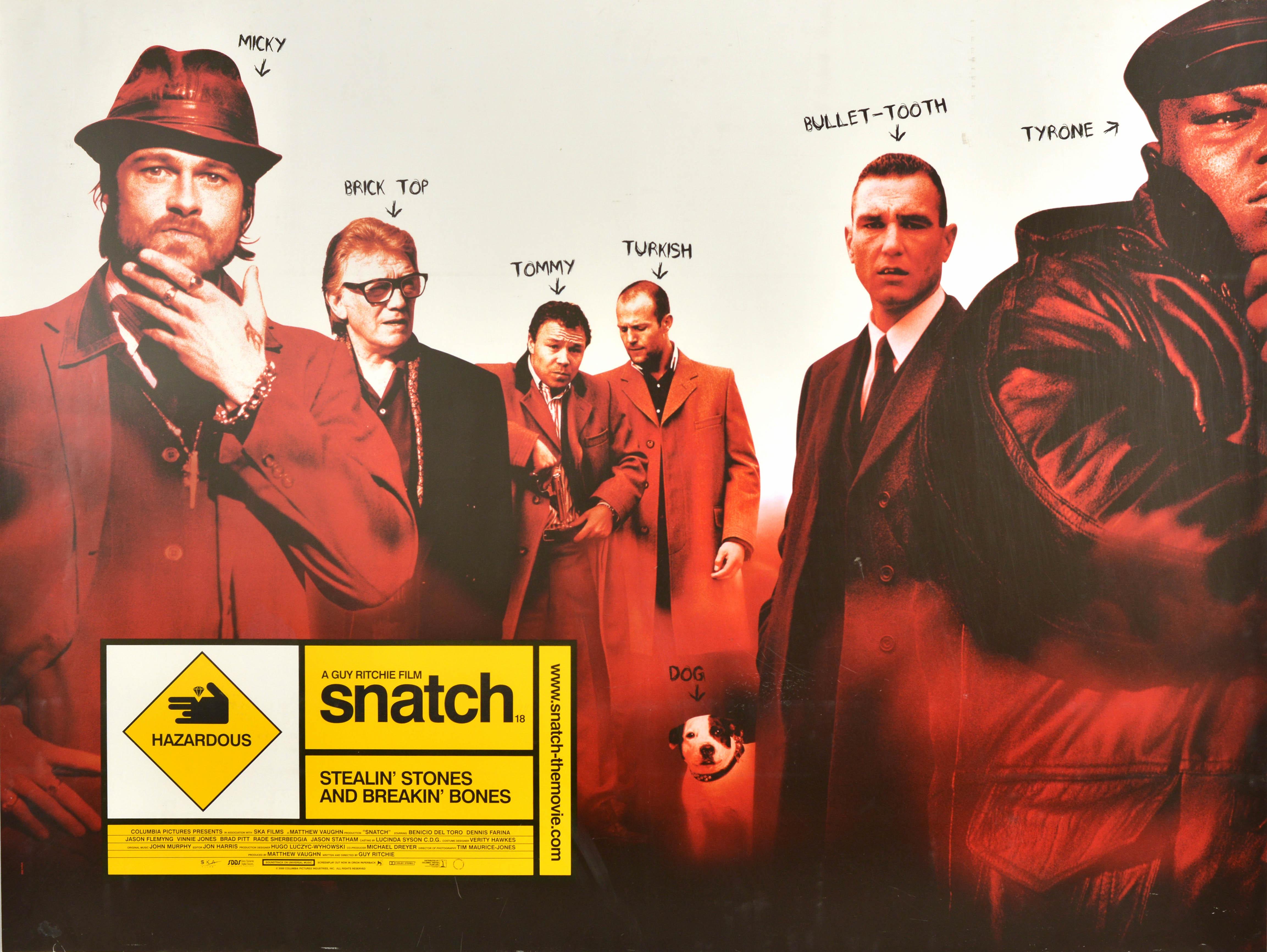 Unknown Print - Original Vintage Film Poster For Snatch Crime Comedy Movie Guy Ritchie Brad Pitt