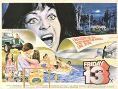 Original Vintage Film Poster Friday The 13th X Rated Horror Movie Art (UK Quad)