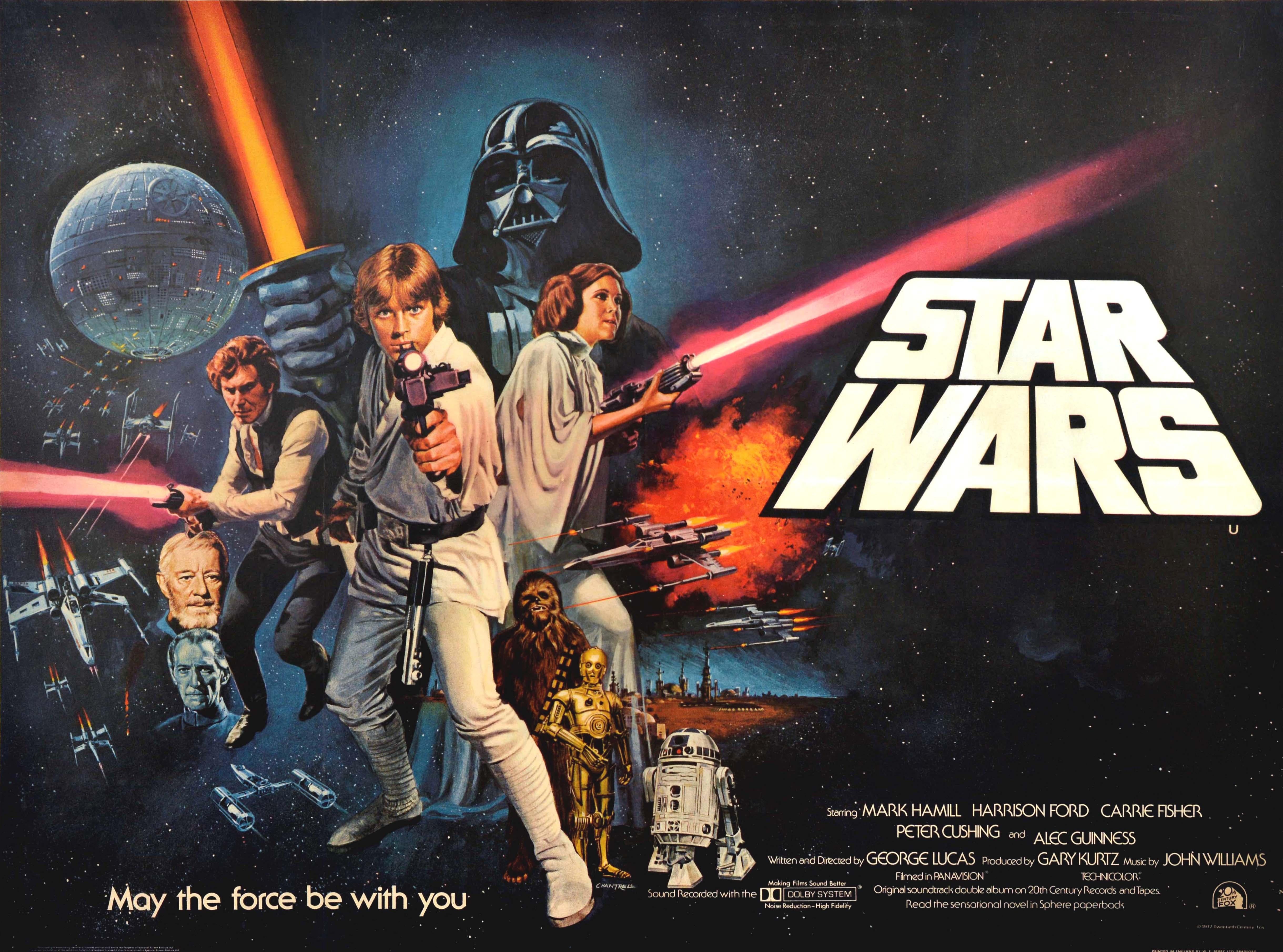 Unknown Print - Original Vintage Film Poster Star Wars UK Quad First Release Pre-Oscars Design