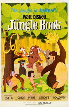 Original Vintage Film Poster The Jungle Book Walt Disney Mowgli Animated Movie