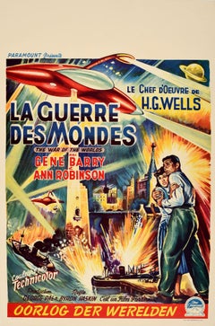 Original Vintage Film Poster The War Of The Worlds H. G. Wells Belgian Release