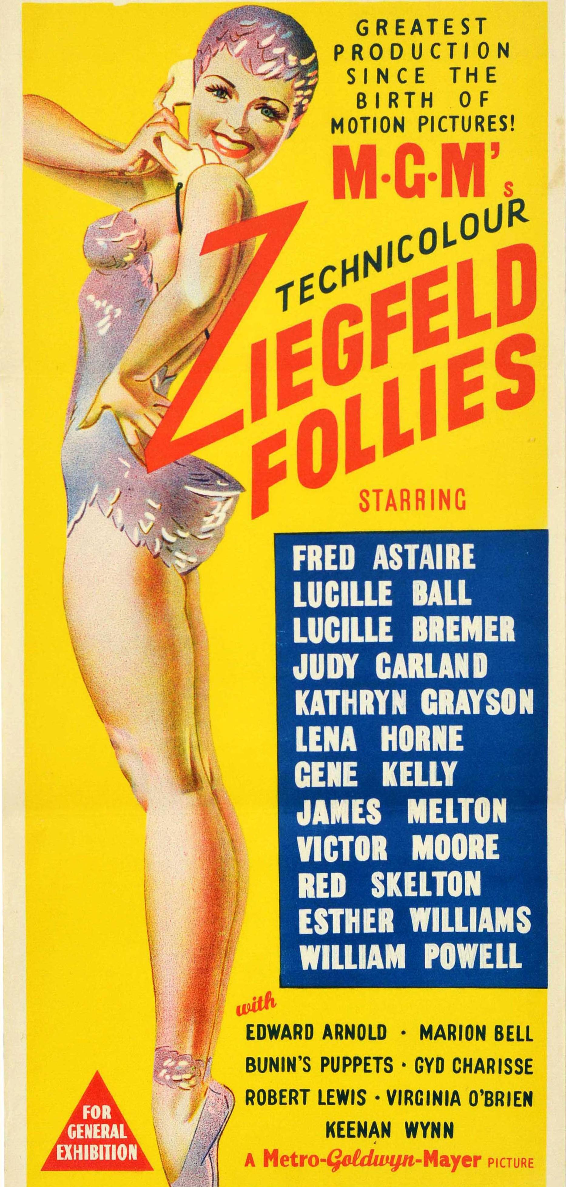Affiche vintage d'origine du film Ziegfeld Follies, Fred Astaire, Judy Garland Pin Up - Jaune Print par Unknown