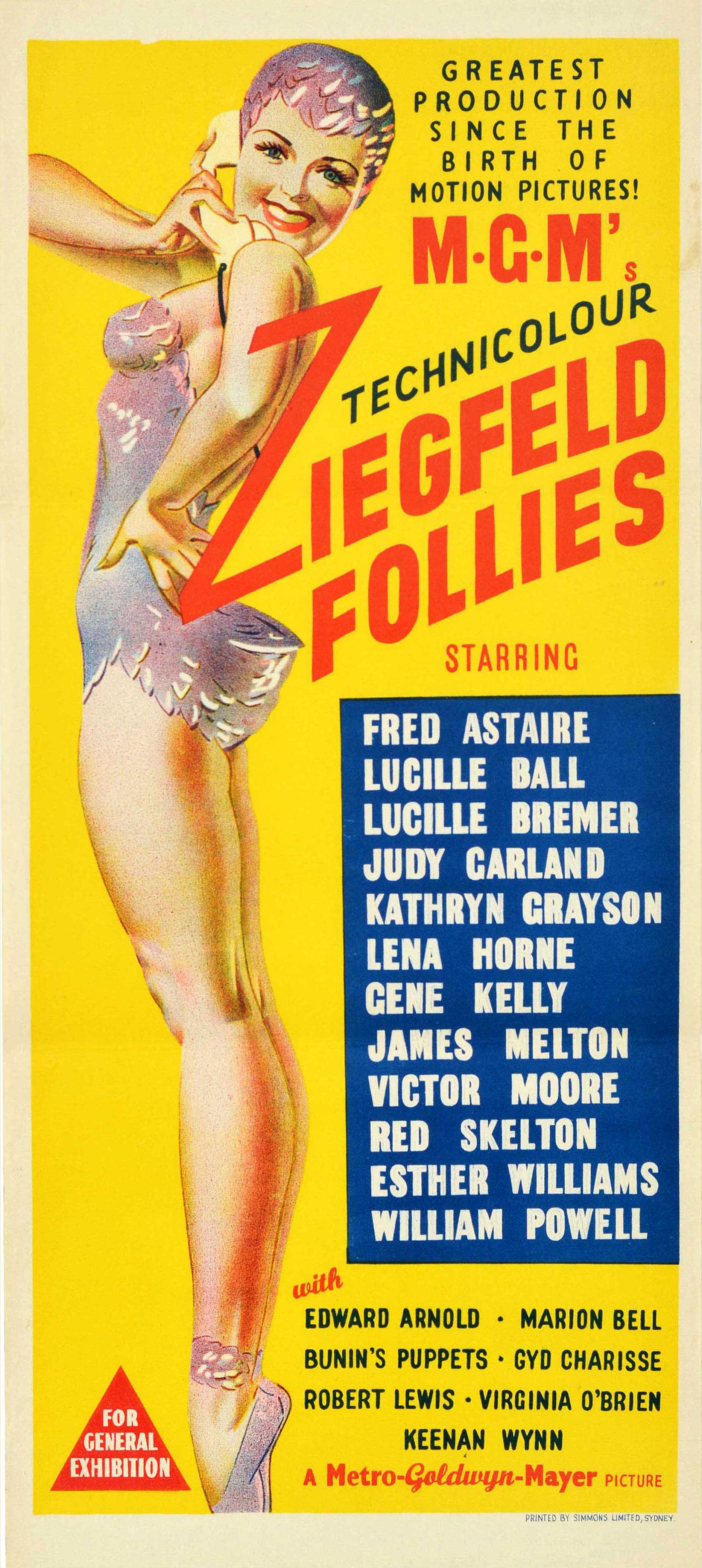 Print Unknown - Affiche vintage d'origine du film Ziegfeld Follies, Fred Astaire, Judy Garland Pin Up