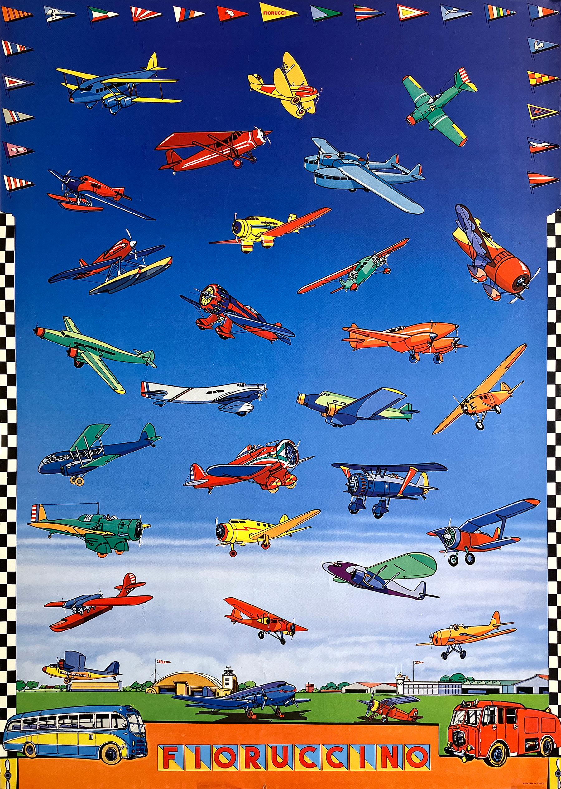 Poster originale d
epoca Fiorucci - Fiorucci Airplanes c1975