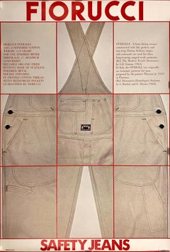 Original Vintage Fiorucci - Safety Jeans Poster C1975