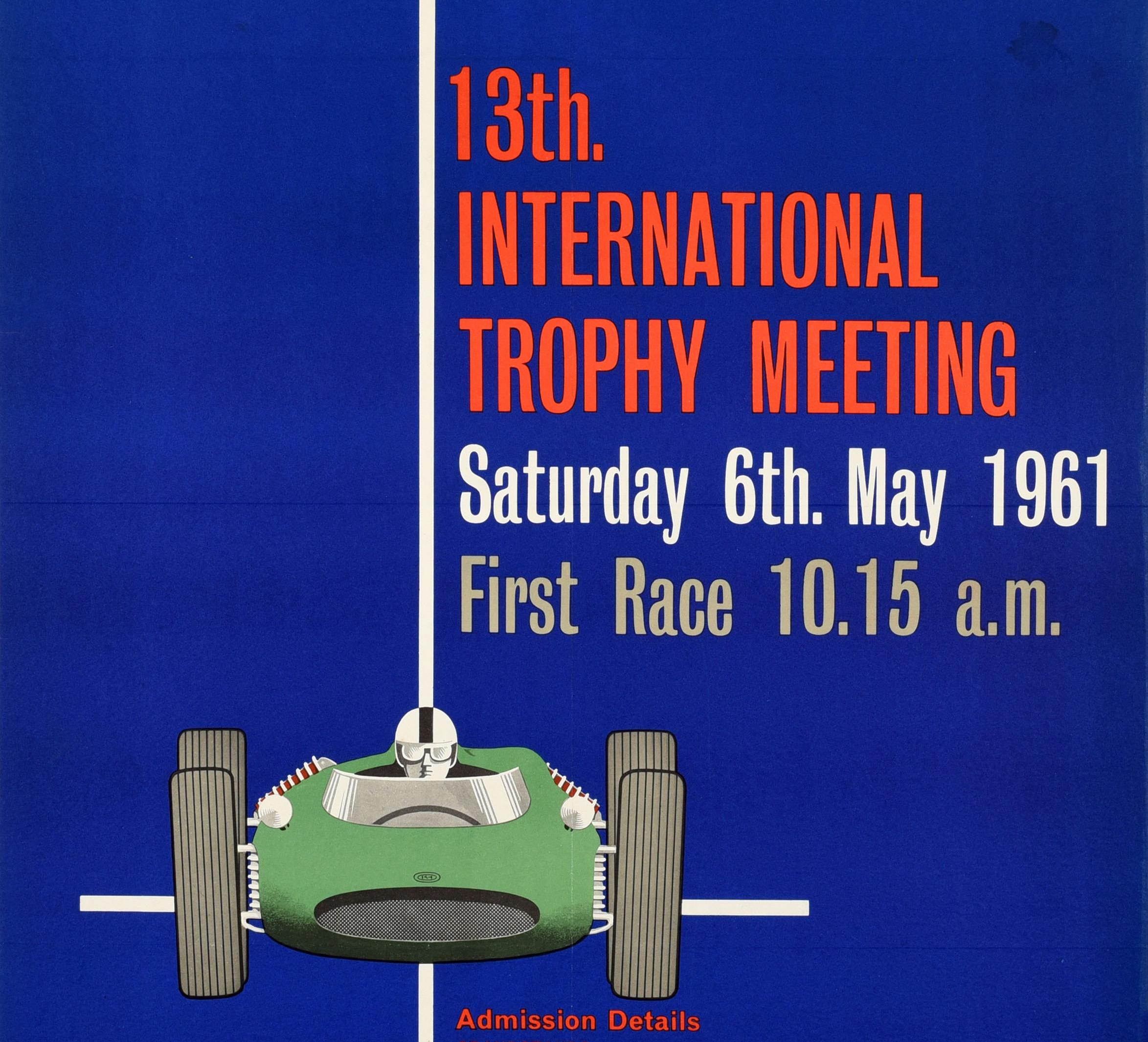 Original Vintage Formula One Race Motorsport Poster Silverstone Trophy F1 Racing - Print by Unknown