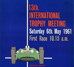 Original Vintage Formula One Race Motorsport Poster Silverstone Trophy F1 Racing