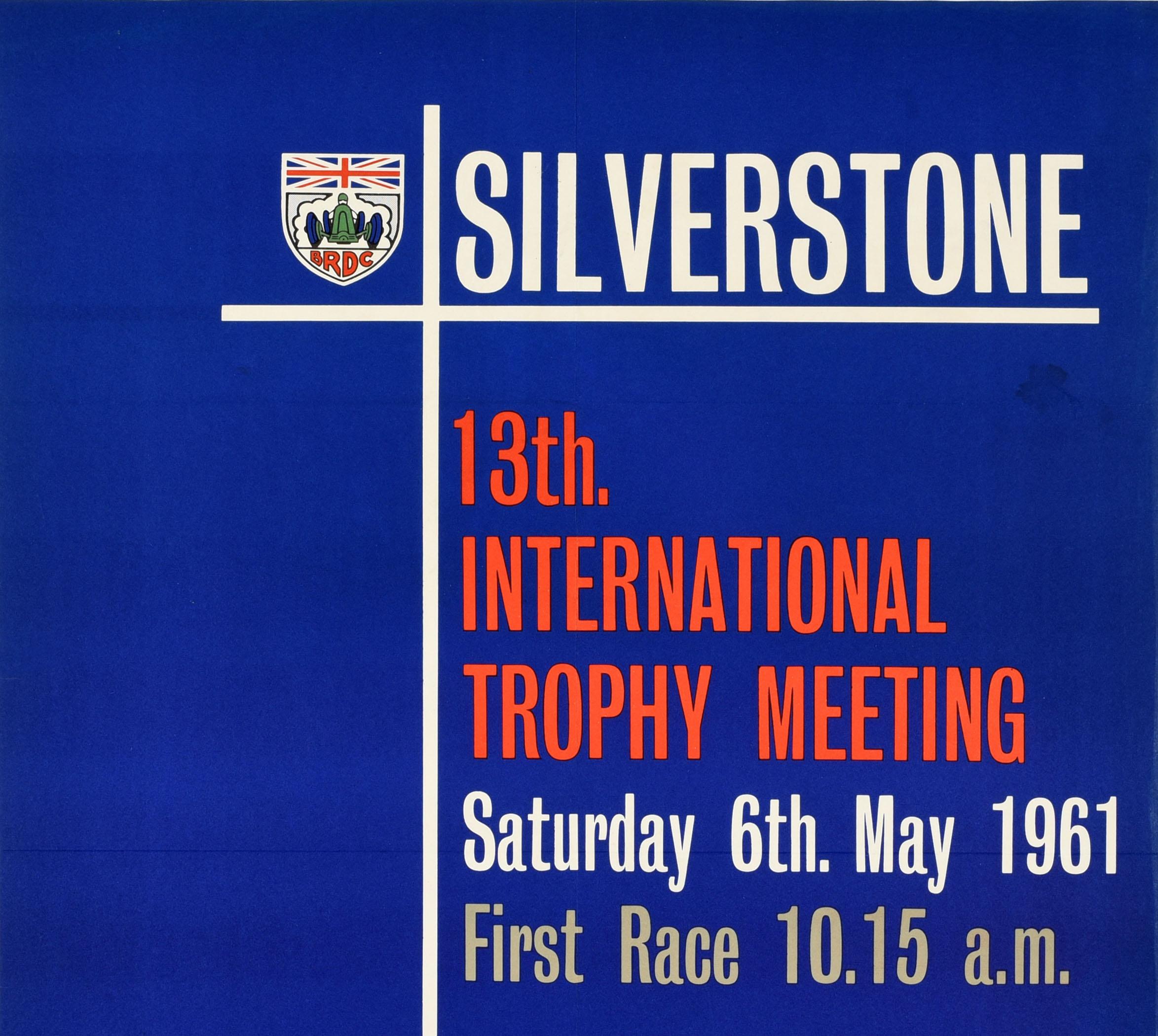 Original Vintage Formula One Race Motorsport Poster Silverstone Trophy F1 Racing - Purple Print by Unknown