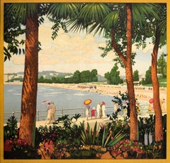 Affiche vintage d'origine du Great Western Railway représentant Torquay, Riviera anglaise, Art déco