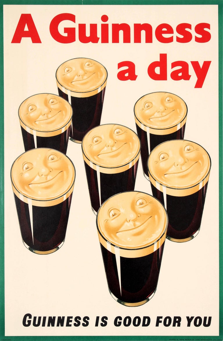 Unknown Original Vintage Guinness Is Good For You Poster A Guinness A