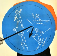 Originales Original-Vintage- Propagandaplakat „ Health Propaganda Poster Cold Training Against Illness“, UdSSR