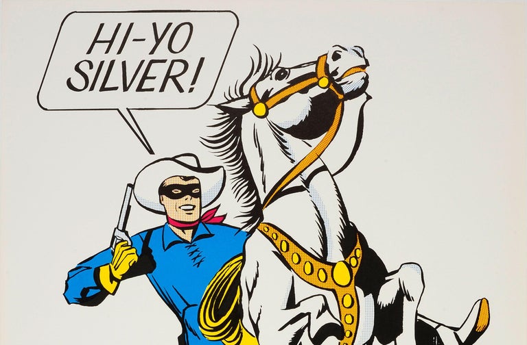 Original Vintage Hi-Yo Silver The Lone Ranger Poster Masked Comic Hero And Horse - Print by Unknown