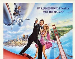 Original Vintage James Bond Poster A View To A Kill 007, Film Golden Gate Bridge, Original