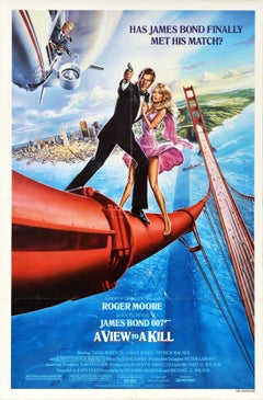 Original Vintage James Bond Poster A View To A Kill 007, Film Golden Gate Bridge, Original