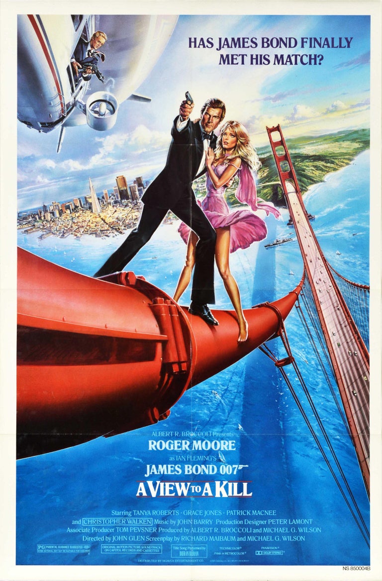 Original Vintage James Bond Poster A View To A Kill 007 Film Golden Gate Bridge