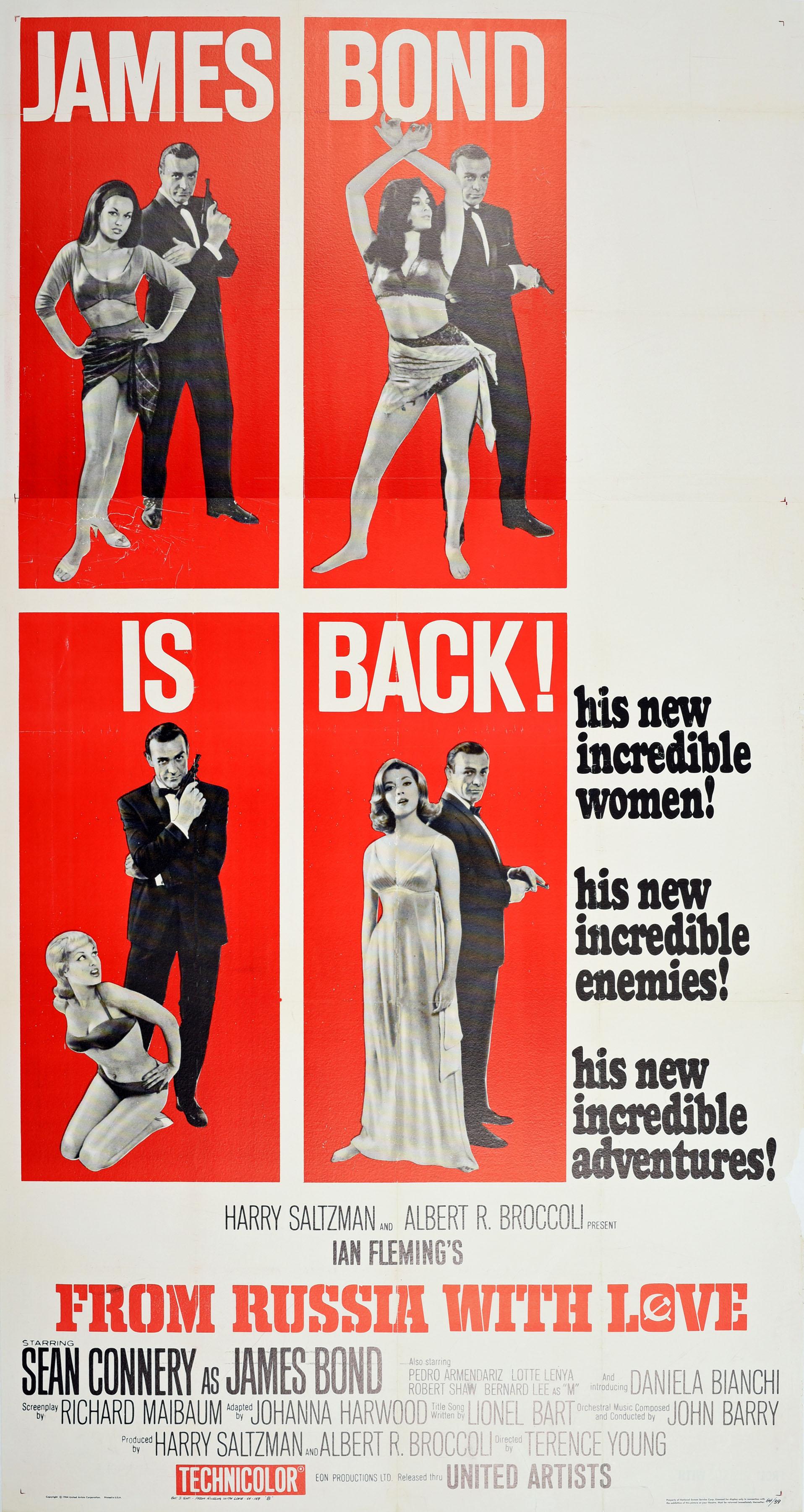 Print Unknown - Affiche vintage originale du film James Bond Bons baisers de Russie avec Sean Connery 007 
