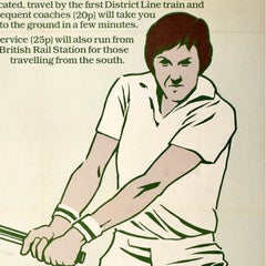 Original Vintage London Transport Summer Sport Poster Wimbledon 1979 Tennis