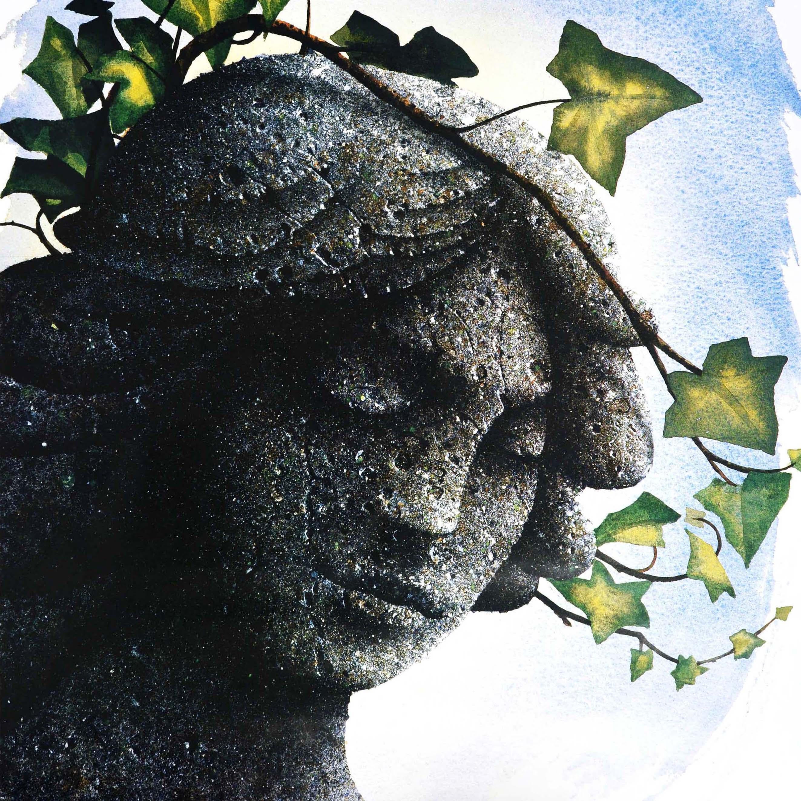 Poster vintage originale della metropolitana di Londra Highgate Cemetery Headstone Angel Art - Print di Unknown
