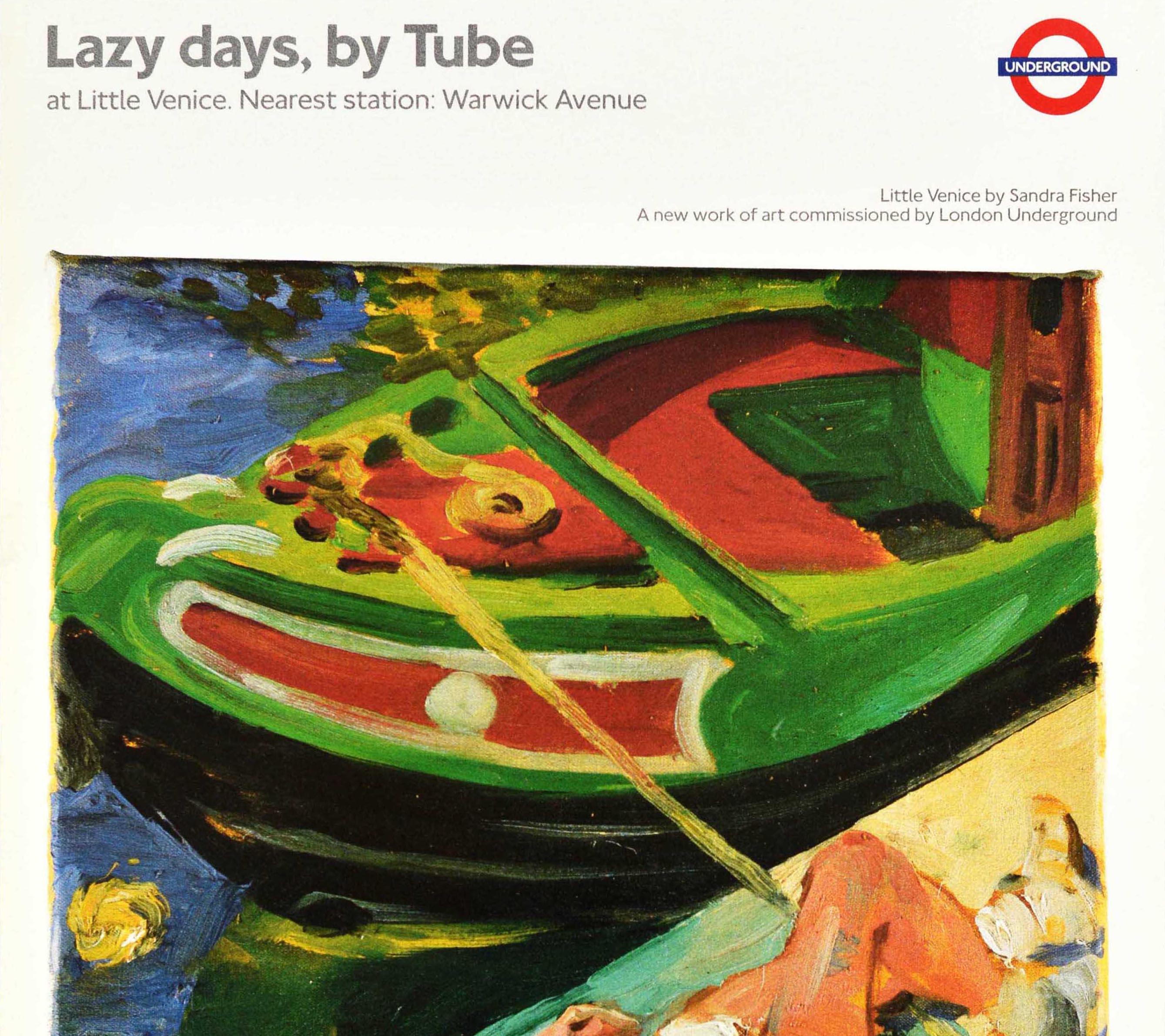 Original-Vintage-Poster, Londoner U-Bahn-Poster LT, „Lazy Days“ von Tube Little Venice (Beige), Print, von Unknown